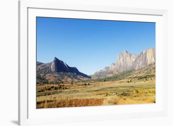 Tsaranoro Valley and Chameleon Peak, Ambalavao, central area, Madagascar, Africa-Christian Kober-Framed Photographic Print