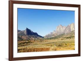 Tsaranoro Valley and Chameleon Peak, Ambalavao, central area, Madagascar, Africa-Christian Kober-Framed Photographic Print