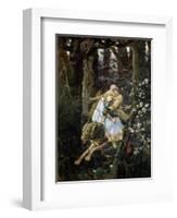 Tsarevich Ivan Riding the Grey Wolf, 1889-Viktor Mihajlovic Vasnecov-Framed Giclee Print