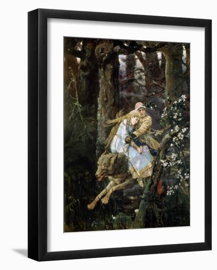 Tsarevich Ivan Riding the Grey Wolf, 1889-Viktor Mihajlovic Vasnecov-Framed Giclee Print