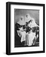 Tsarina Alexandra and Grand Duchesses Olga and Tatiana of Russia, 1914-null-Framed Premium Giclee Print