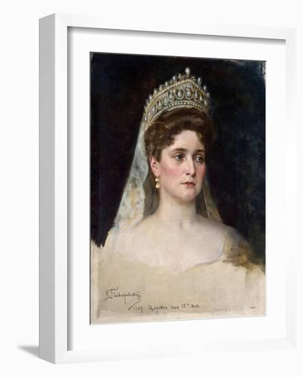 Tsarina Alexandra Fyodorovna, 1907-Nikolai Bodarevsky-Framed Giclee Print