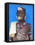 Tsemay Man with Flower in Mouth at Weekly Market, Key Afir, Lower Omo Valley, Ethiopia, Africa-Jane Sweeney-Framed Stretched Canvas