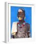 Tsemay Man with Flower in Mouth at Weekly Market, Key Afir, Lower Omo Valley, Ethiopia, Africa-Jane Sweeney-Framed Photographic Print