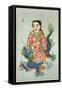 Tsing-Chen the Chinese Spirit of the Wells Rides a Blue Dragon-null-Framed Stretched Canvas