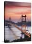 Tsing Ma Bridge at Dusk, Tsing Yi, Hong Kong, China-Ian Trower-Stretched Canvas