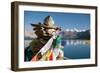 Tso Moriri Lake with Prayer Flags-Daniel Prudek-Framed Photographic Print