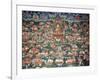 Tsong-Kha-Pa, Seated on a Lotus, Surrounded by Various Disciples (Ink on Silk)-null-Framed Giclee Print