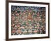 Tsong-Kha-Pa, Seated on a Lotus, Surrounded by Various Disciples (Ink on Silk)-null-Framed Giclee Print