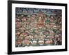 Tsong-Kha-Pa, Seated on a Lotus, Surrounded by Various Disciples (Ink on Silk)-null-Framed Giclee Print