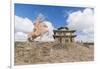 Tsorjiin Khureenii temple and Genghis Khan statue, Middle Gobi province, Mongolia, Central Asia, As-Francesco Vaninetti-Framed Photographic Print