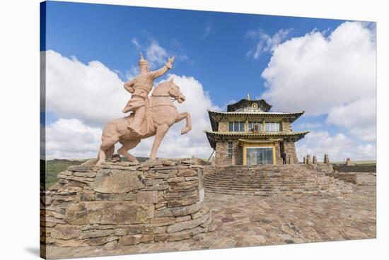 Tsorjiin Khureenii temple and Genghis Khan statue, Middle Gobi province, Mongolia, Central Asia, As-Francesco Vaninetti-Stretched Canvas