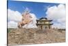 Tsorjiin Khureenii temple and Genghis Khan statue, Middle Gobi province, Mongolia, Central Asia, As-Francesco Vaninetti-Stretched Canvas