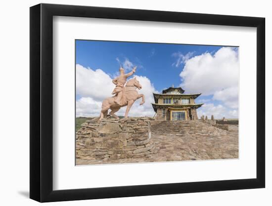 Tsorjiin Khureenii temple and Genghis Khan statue, Middle Gobi province, Mongolia, Central Asia, As-Francesco Vaninetti-Framed Photographic Print