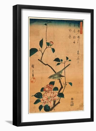 Tsubaki Ni Uguisu-Utagawa Hiroshige-Framed Giclee Print