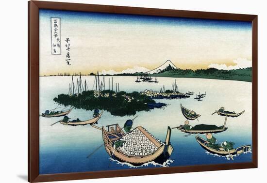 Tsukada Island in Musashi Province-Katsushika Hokusai-Framed Art Print