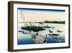 Tsukada Island in Musashi Province-Katsushika Hokusai-Framed Art Print