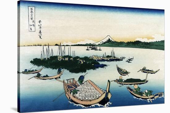 Tsukada Island in Musashi Province-Katsushika Hokusai-Stretched Canvas