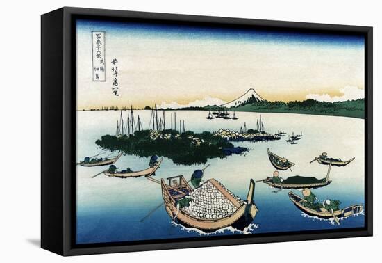 Tsukada Island in Musashi Province-Katsushika Hokusai-Framed Stretched Canvas