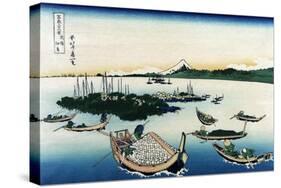 Tsukada Island in Musashi Province-Katsushika Hokusai-Stretched Canvas