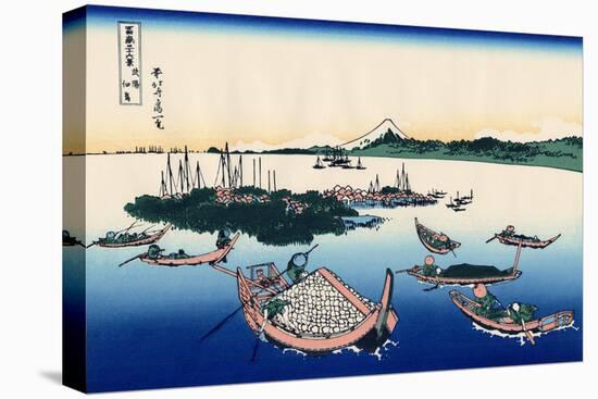 Tsukada Island in the Musashi Province, c.1830-Katsushika Hokusai-Stretched Canvas