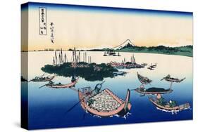 Tsukada Island in the Musashi Province, c.1830-Katsushika Hokusai-Stretched Canvas