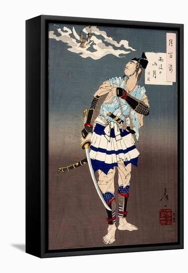 Tsuki Hyakushi - Mountain Moon after Rain, One Hundred Aspects of the Moon-Yoshitoshi Tsukioka-Framed Stretched Canvas