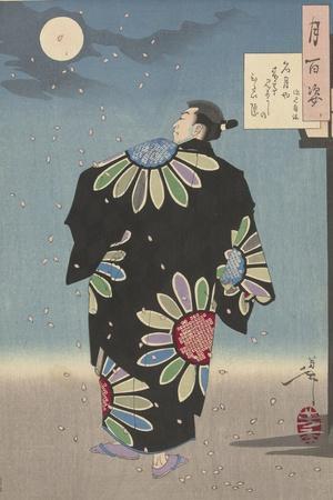 Fukami Jikyu in moonlight,1887