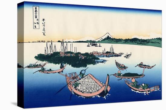 Tsukuda Island in Musashi Province, 1830-1833-Katsushika Hokusai-Stretched Canvas