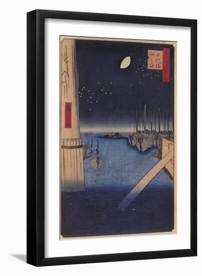 Tsukudajima and Eitai Bridge (One Hundred Famous Views of Ed), 1856-1858-Utagawa Hiroshige-Framed Giclee Print