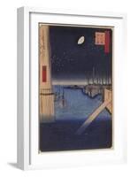 Tsukudajima and Eitai Bridge (One Hundred Famous Views of Ed), 1856-1858-Utagawa Hiroshige-Framed Giclee Print