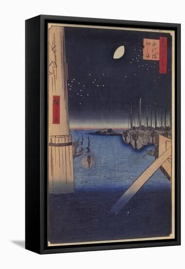 Tsukudajima and Eitai Bridge (One Hundred Famous Views of Ed), 1856-1858-Utagawa Hiroshige-Framed Stretched Canvas