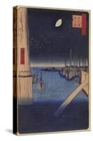 Tsukudajima and Eitai Bridge (One Hundred Famous Views of Ed), 1856-1858-Utagawa Hiroshige-Stretched Canvas