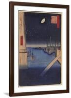 Tsukudajima and Eitai Bridge (One Hundred Famous Views of Ed), 1856-1858-Utagawa Hiroshige-Framed Giclee Print