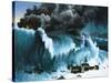 Tsunami Following Eruption of Krakatoa-Severino Baraldi-Stretched Canvas