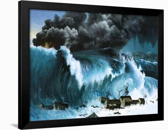 Tsunami Following Eruption of Krakatoa-Severino Baraldi-Framed Giclee Print