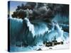 Tsunami Following Eruption of Krakatoa-Severino Baraldi-Stretched Canvas