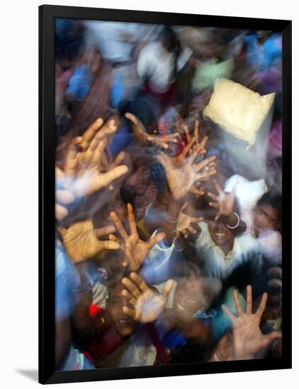 Tsunami Victims at a Relief Camp-null-Framed Photographic Print