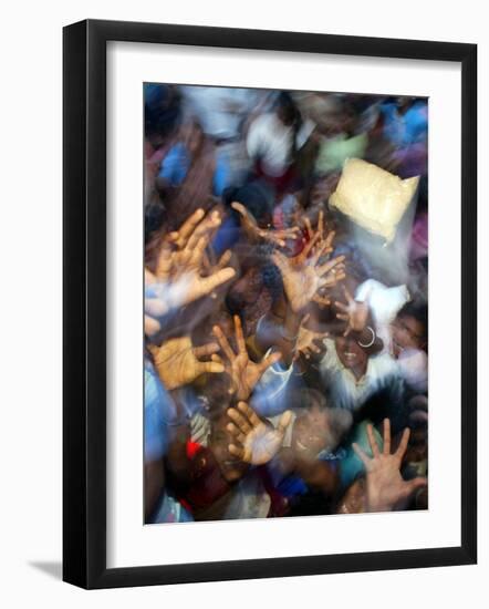 Tsunami Victims at a Relief Camp-null-Framed Photographic Print