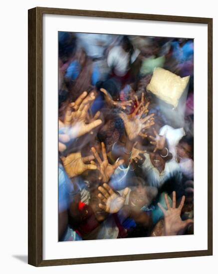 Tsunami Victims at a Relief Camp-null-Framed Photographic Print