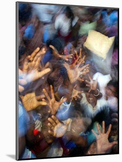 Tsunami Victims at a Relief Camp-null-Mounted Photographic Print