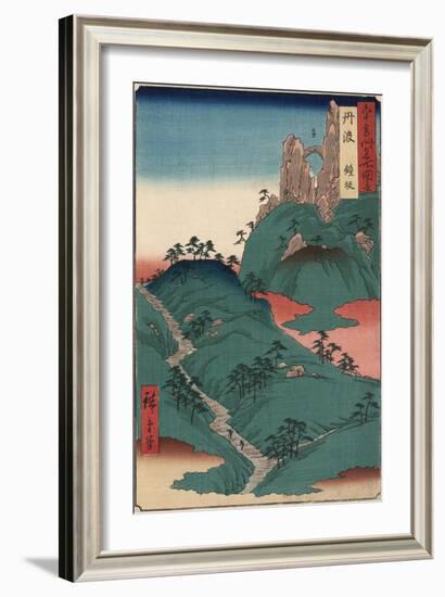 Tsuri-Gane (Hanging Bell), Slope, Tanba-Ando Hiroshige-Framed Art Print