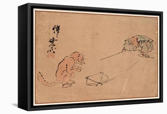 Tsuri Gitsune-Kawanabe Kyosai-Framed Stretched Canvas