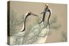 Tsuru, from Momoyo-Gusa (The World of Things) Vol Ii, Pub.1909 (Colour Block Woodcut)-Kamisaka Sekka-Stretched Canvas