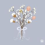 Beautiful Decoration with Winter Bouquet of Flowers, Pastel Colors and Ribbon-Tsvetomira Yanakieva-Art Print