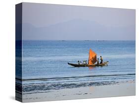 Tthe Crew of Small Fishing Boat Hurries Home to Sittwe Harbour with their Catch, Burma, Myanmar-Nigel Pavitt-Stretched Canvas