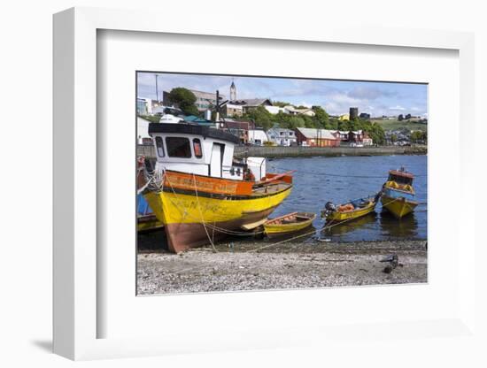 Tthe Fishing Harbour of Ancud, Island of Chiloe, Chile, South America-Peter Groenendijk-Framed Photographic Print