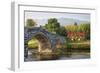 Tu Hwnt I'R Bont Tearoom and Pont Fawr (Big Bridge) in Autumn, Llanrwst, Snowdonia, Conwy, Wales-Stuart Black-Framed Photographic Print