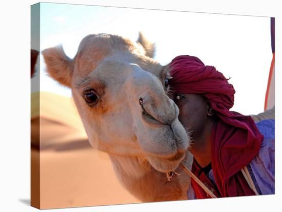 Tuareg and Dromedary, Sebha, Ubari, Libya, North Africa, Africa-Godong-Stretched Canvas