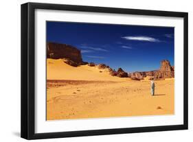 Tuareg in Desert, Sahara Desert, Algeria-DmitryP-Framed Photographic Print